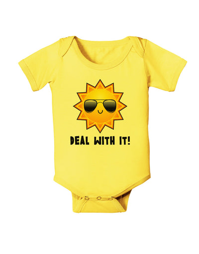 Deal With It Cute Sun Baby Romper Bodysuit-Baby Romper-TooLoud-Yellow-06-Months-Davson Sales