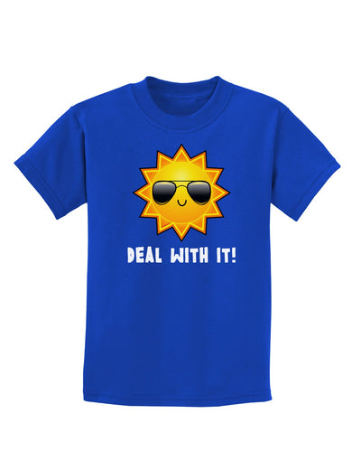 Deal With It Cute Sun Childrens Dark T-Shirt-Childrens T-Shirt-TooLoud-Royal-Blue-X-Small-Davson Sales