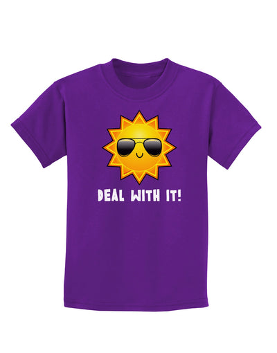 Deal With It Cute Sun Childrens Dark T-Shirt-Childrens T-Shirt-TooLoud-Purple-X-Small-Davson Sales