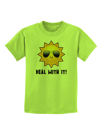 Deal With It Cute Sun Childrens T-Shirt-Childrens T-Shirt-TooLoud-Lime-Green-X-Small-Davson Sales