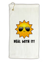 Deal With It Cute Sun Micro Terry Gromet Golf Towel 16 x 25 inch by TooLoud-Golf Towel-TooLoud-White-Davson Sales