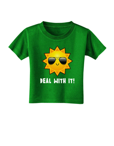 Deal With It Cute Sun Toddler T-Shirt Dark-Toddler T-Shirt-TooLoud-Clover-Green-2T-Davson Sales