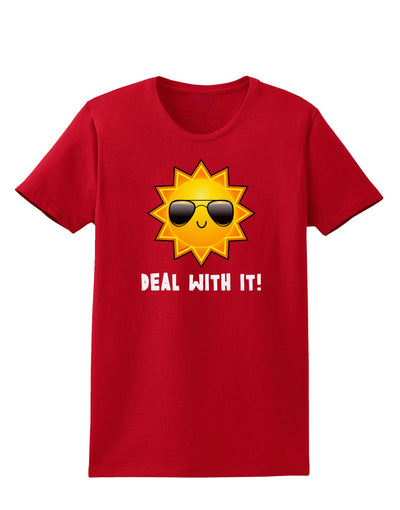 Deal With It Cute Sun Womens Dark T-Shirt-TooLoud-Red-X-Small-Davson Sales