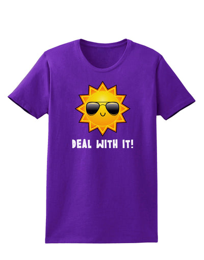 Deal With It Cute Sun Womens Dark T-Shirt-TooLoud-Purple-X-Small-Davson Sales