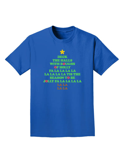 Deck the Halls Lyrics Christmas Tree Adult Dark T-Shirt-Mens T-Shirt-TooLoud-Royal-Blue-Small-Davson Sales