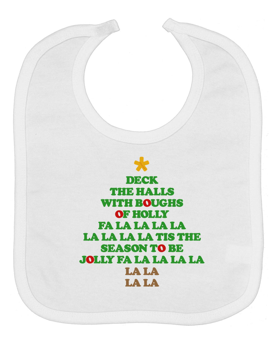 Deck the Halls Lyrics Christmas Tree Baby Bib