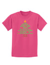 Deck the Halls Lyrics Christmas Tree Childrens Dark T-Shirt-Childrens T-Shirt-TooLoud-Sangria-X-Small-Davson Sales