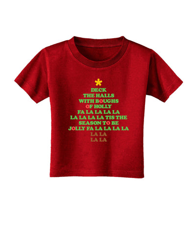 Deck the Halls Lyrics Christmas Tree Toddler T-Shirt Dark-Toddler T-Shirt-TooLoud-Clover-Green-2T-Davson Sales