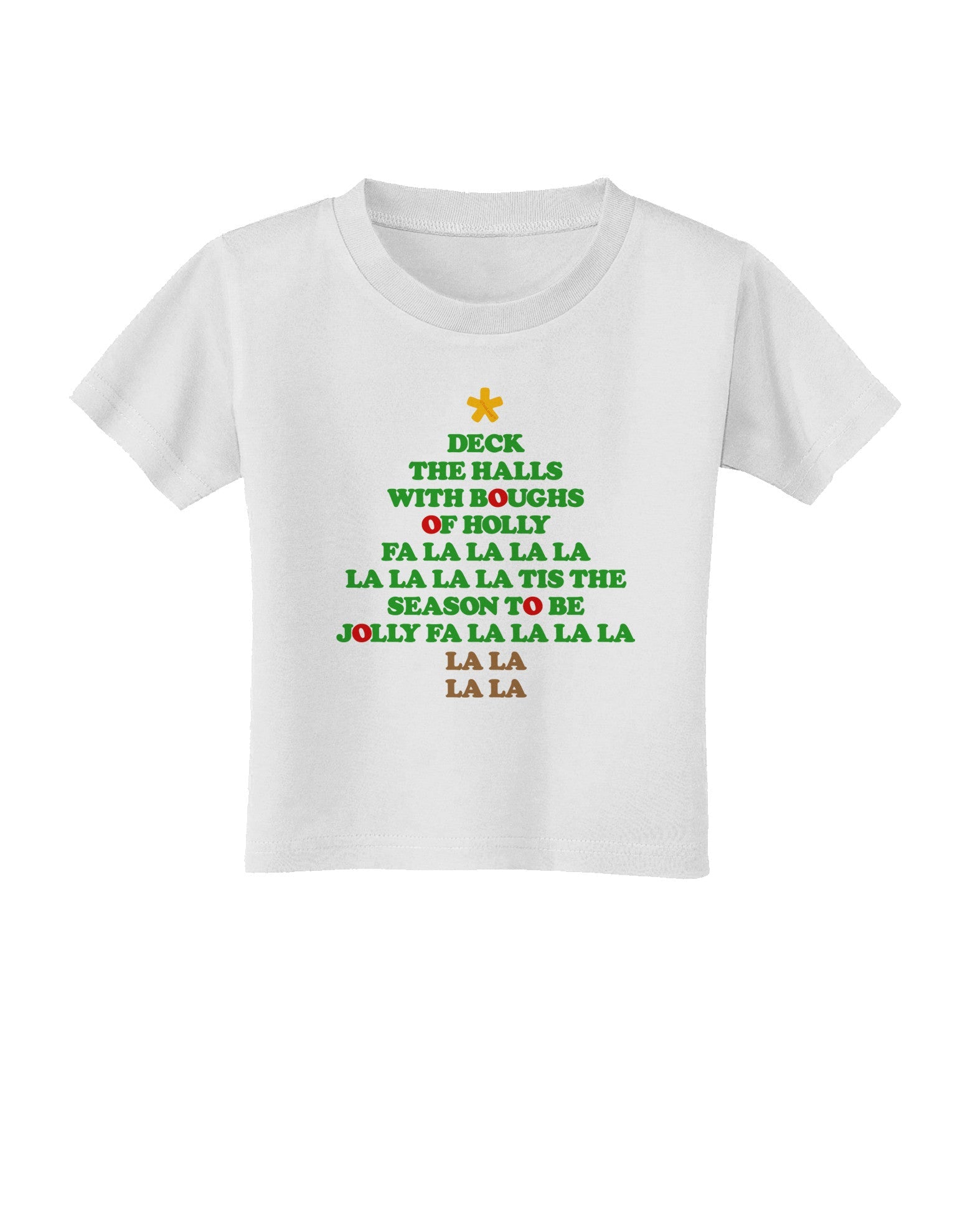 Deck the Halls Lyrics Christmas Tree Toddler T-Shirt-Toddler T-Shirt-TooLoud-White-2T-Davson Sales