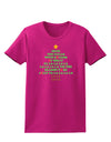 Deck the Halls Lyrics Christmas Tree Womens Dark T-Shirt-TooLoud-Hot-Pink-Small-Davson Sales