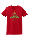 Deck the Halls Lyrics Christmas Tree Womens Dark T-Shirt-TooLoud-Red-X-Small-Davson Sales