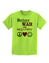 Declare War on Negativity Childrens T-Shirt-Childrens T-Shirt-TooLoud-Lime-Green-X-Small-Davson Sales