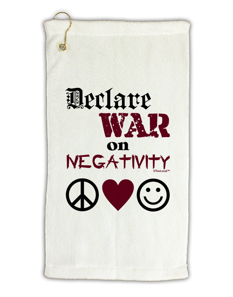 Declare War on Negativity Micro Terry Gromet Golf Towel 16 x 25 inch by TooLoud-Golf Towel-TooLoud-White-Davson Sales