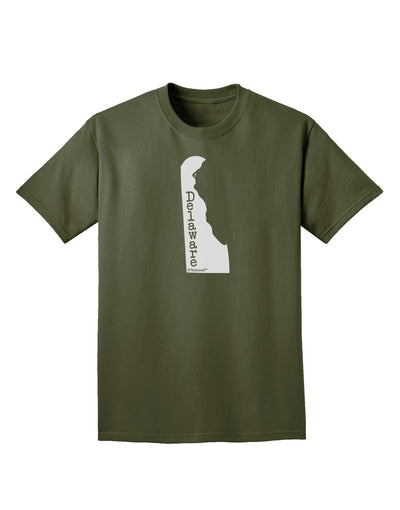 Delaware - United States Shape Adult Dark T-Shirt by TooLoud-Mens T-Shirt-TooLoud-Military-Green-Small-Davson Sales