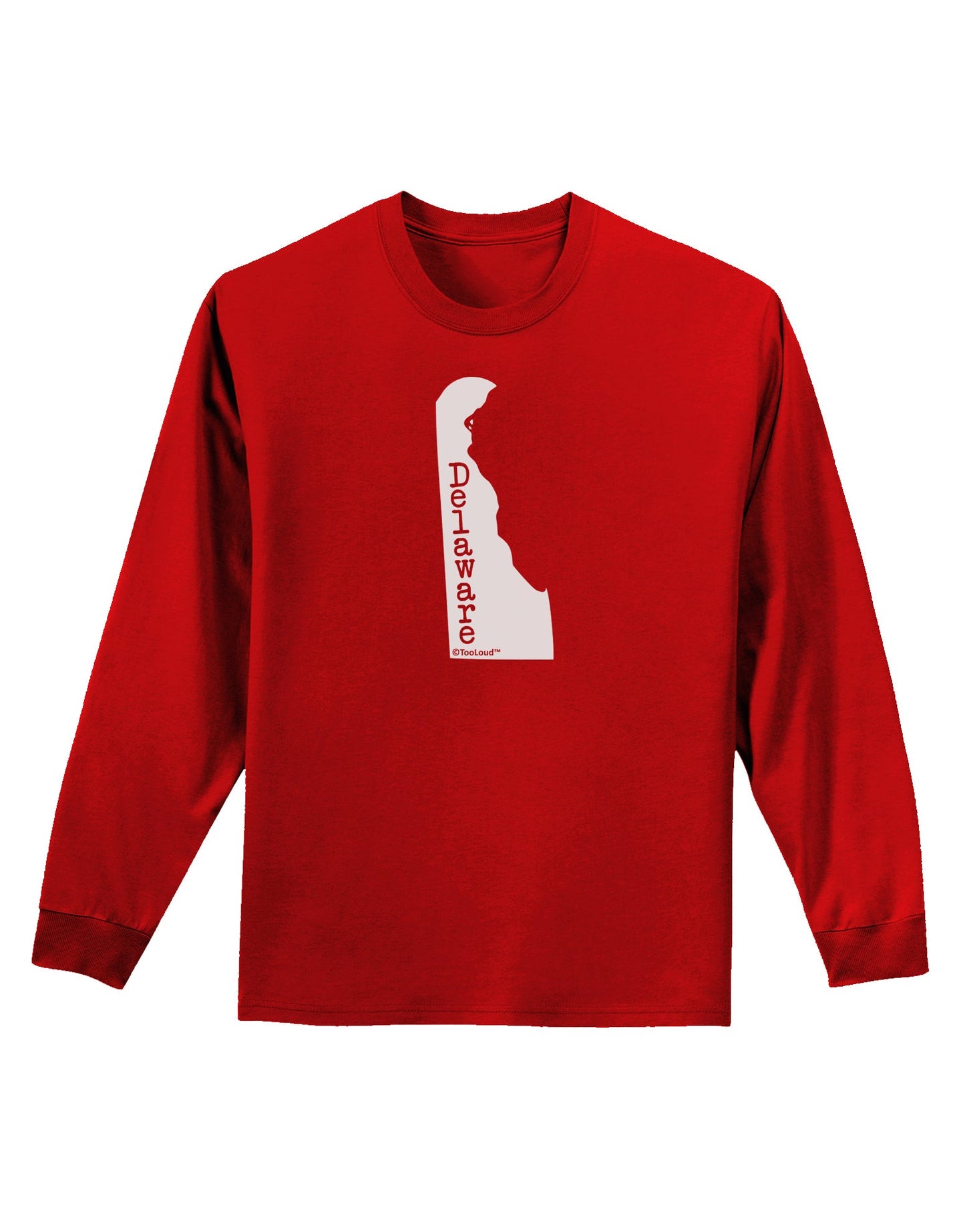 Delaware - United States Shape Adult Long Sleeve Dark T-Shirt by TooLoud-TooLoud-Red-Small-Davson Sales