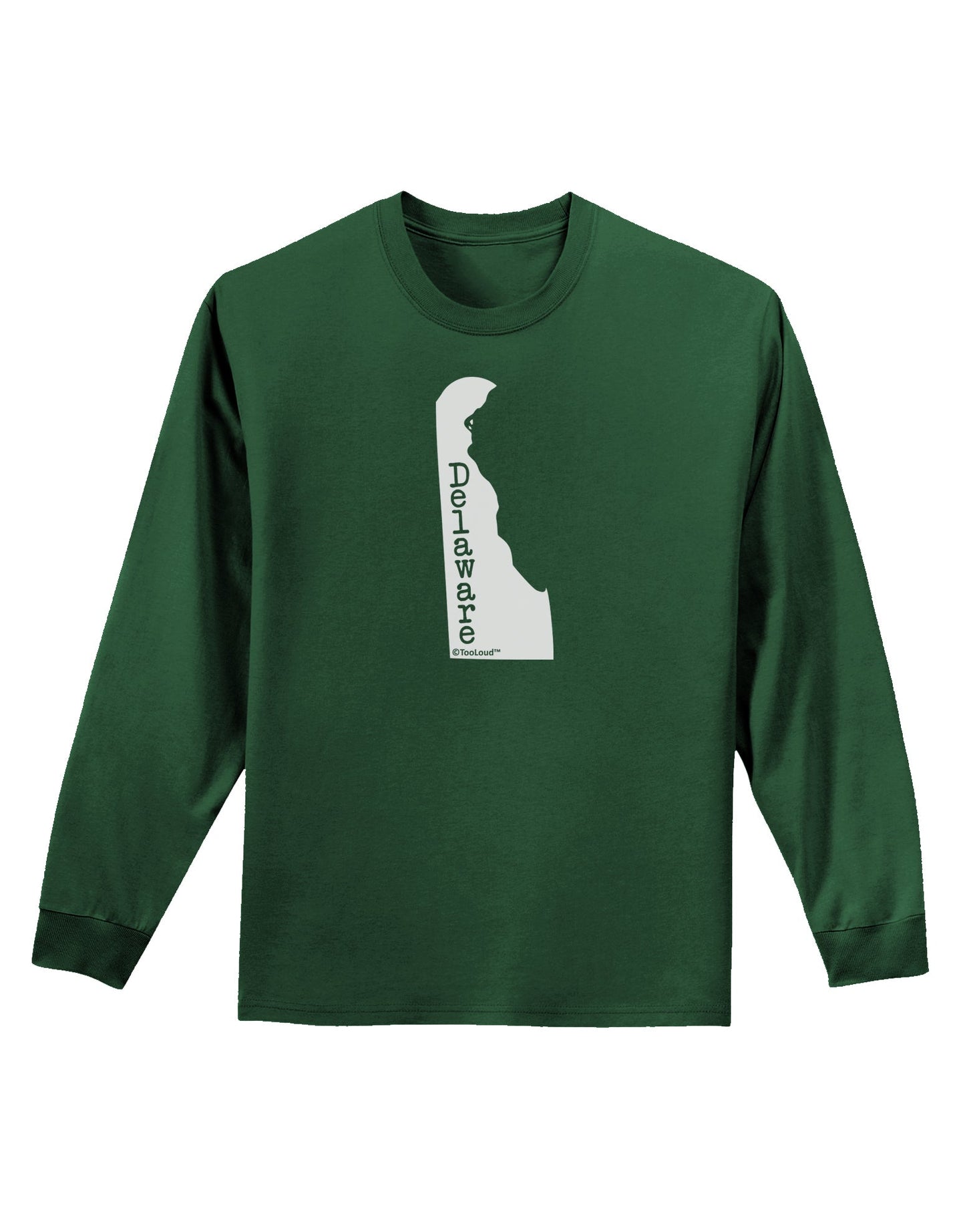 Delaware - United States Shape Adult Long Sleeve Dark T-Shirt by TooLoud-TooLoud-Dark-Green-Small-Davson Sales