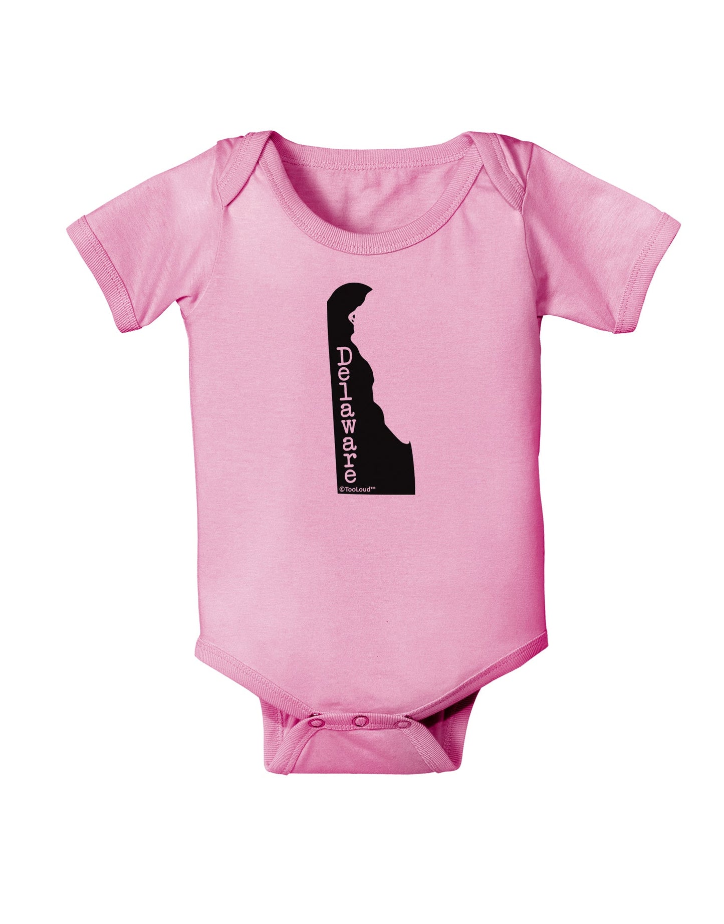 Delaware - United States Shape Baby Romper Bodysuit by TooLoud-Baby Romper-TooLoud-Light-Pink-06-Months-Davson Sales