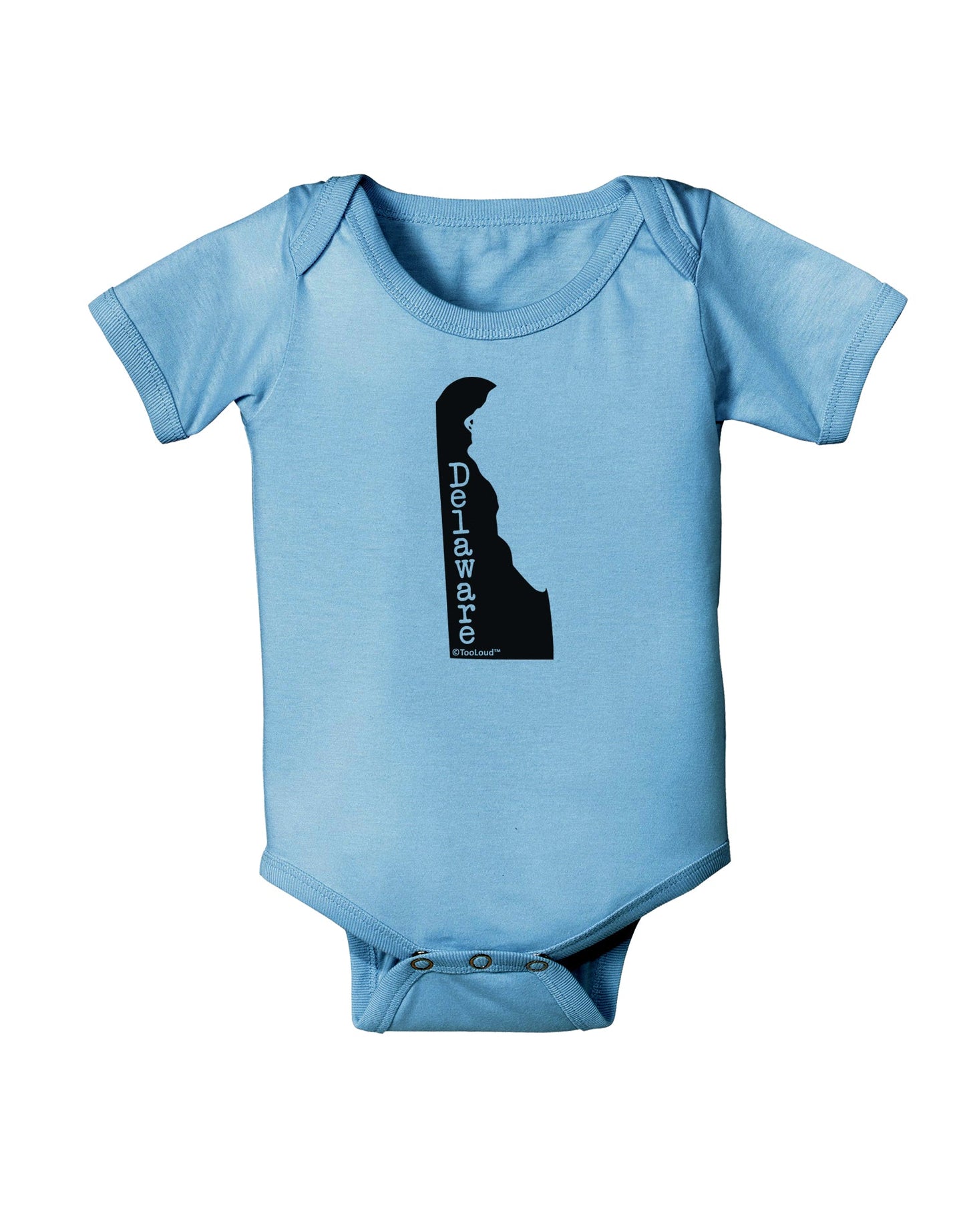 Delaware - United States Shape Baby Romper Bodysuit by TooLoud-Baby Romper-TooLoud-Light-Blue-06-Months-Davson Sales