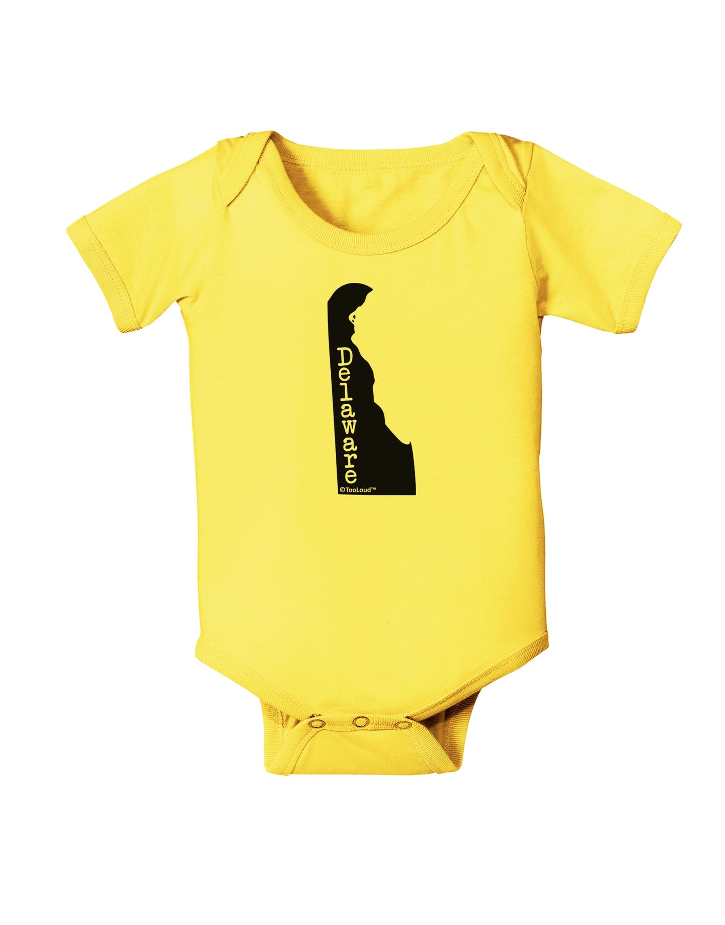 Delaware - United States Shape Baby Romper Bodysuit by TooLoud-Baby Romper-TooLoud-Yellow-06-Months-Davson Sales