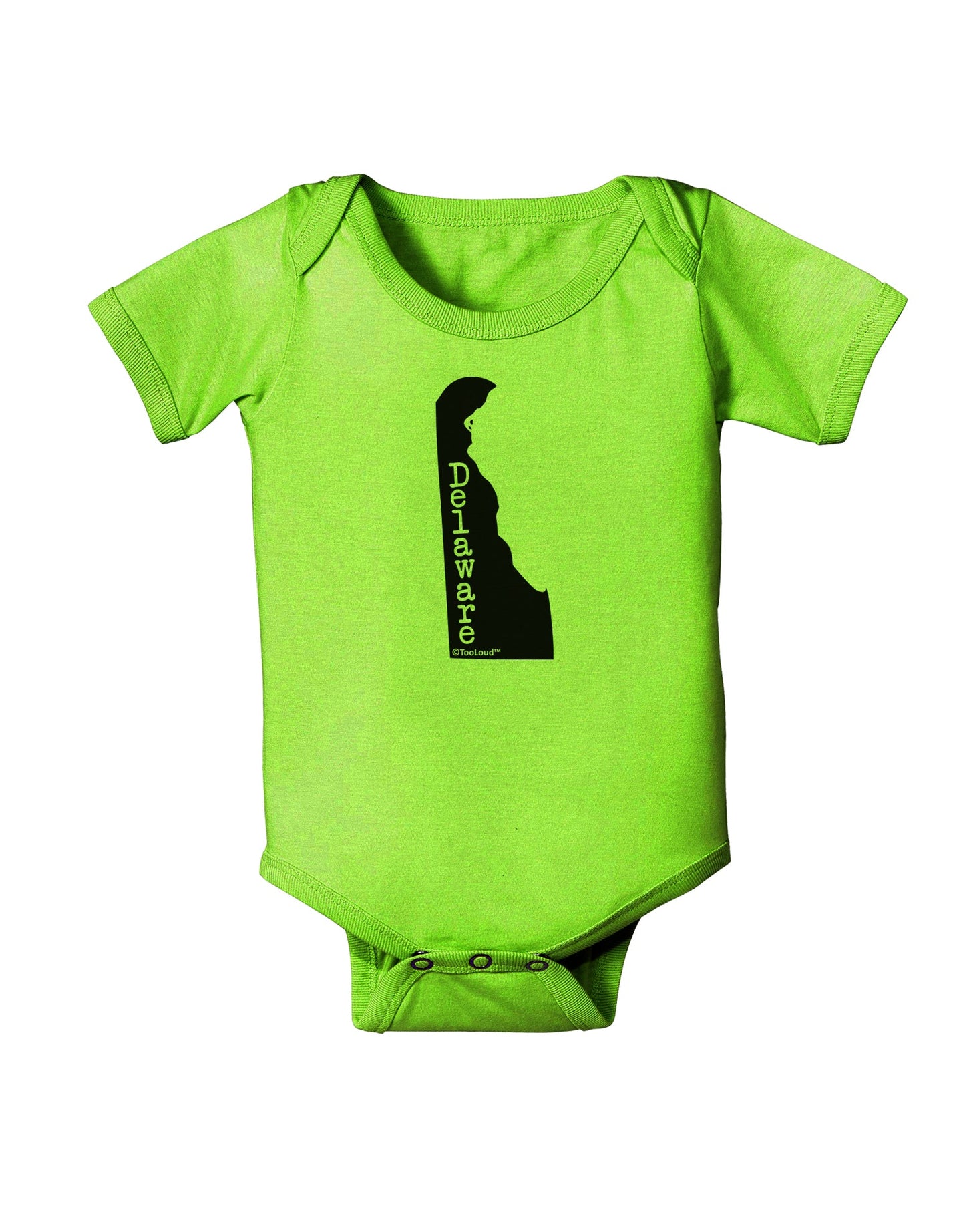 Delaware - United States Shape Baby Romper Bodysuit by TooLoud-Baby Romper-TooLoud-Lime-Green-06-Months-Davson Sales