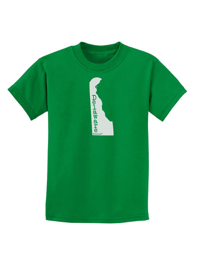 Delaware - United States Shape Childrens Dark T-Shirt by TooLoud-Childrens T-Shirt-TooLoud-Kelly-Green-X-Small-Davson Sales