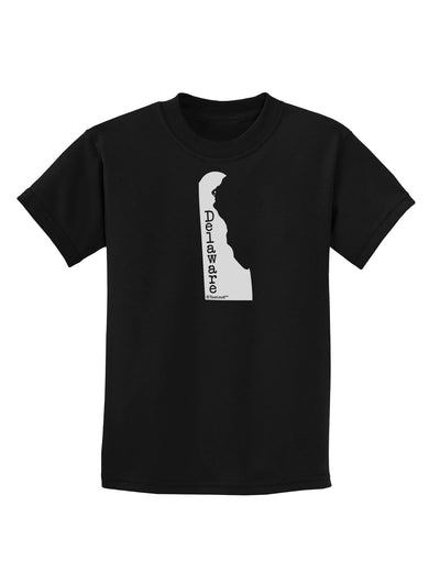 Delaware - United States Shape Childrens Dark T-Shirt by TooLoud-Childrens T-Shirt-TooLoud-Black-X-Small-Davson Sales