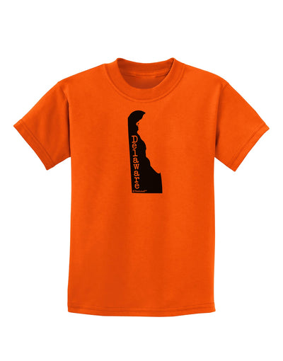 Delaware - United States Shape Childrens T-Shirt by TooLoud-Childrens T-Shirt-TooLoud-Orange-X-Small-Davson Sales