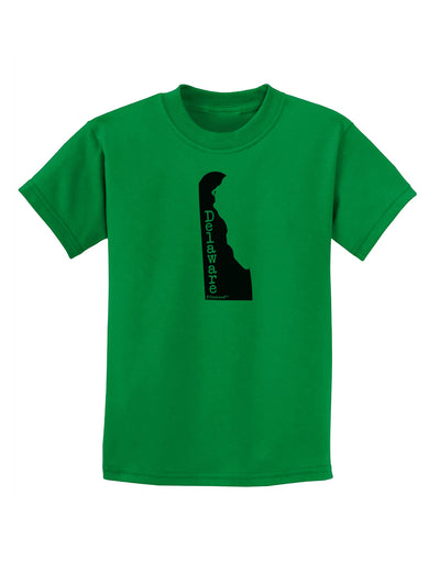 Delaware - United States Shape Childrens T-Shirt by TooLoud-Childrens T-Shirt-TooLoud-Kelly-Green-X-Small-Davson Sales