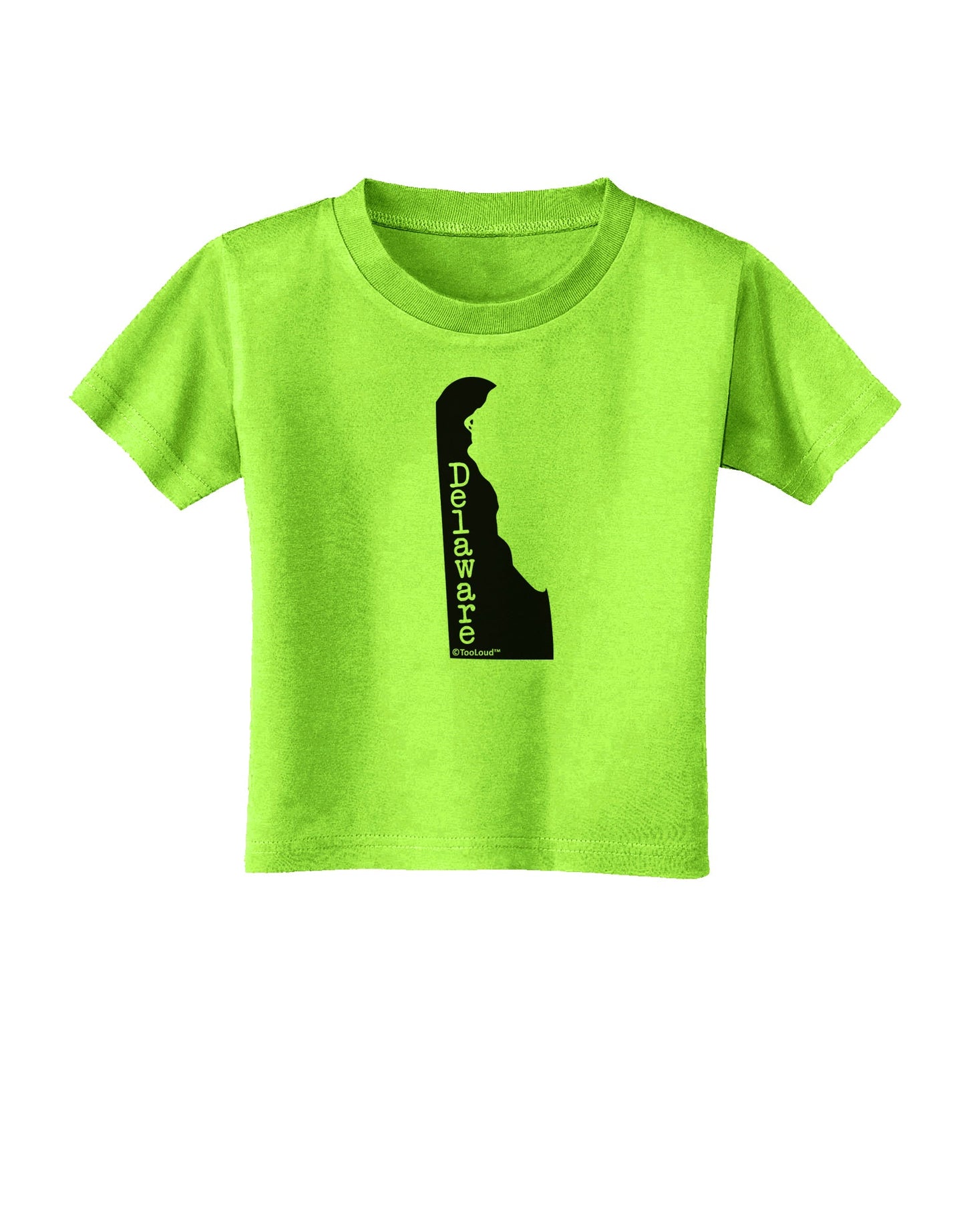 Delaware - United States Shape Toddler T-Shirt by TooLoud-Toddler T-Shirt-TooLoud-Lime-Green-2T-Davson Sales