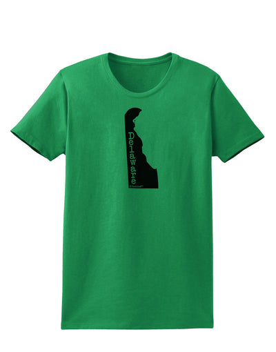 Delaware - United States Shape Womens T-Shirt by TooLoud-Womens T-Shirt-TooLoud-Kelly-Green-X-Small-Davson Sales