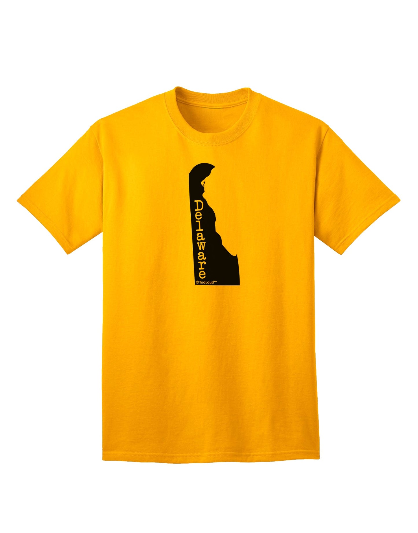 Delaware - United States Silhouette Adult T-Shirt by TooLoud-Mens T-shirts-TooLoud-Gold-Small-Davson Sales