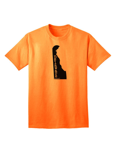 Delaware - United States Silhouette Adult T-Shirt by TooLoud-Mens T-shirts-TooLoud-Neon-Orange-Small-Davson Sales