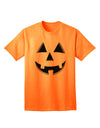 Delightful Jack O' Lantern Pumpkin Face - Adult T-Shirt for Festive Fun-Mens T-shirts-TooLoud-Neon-Orange-Small-Davson Sales