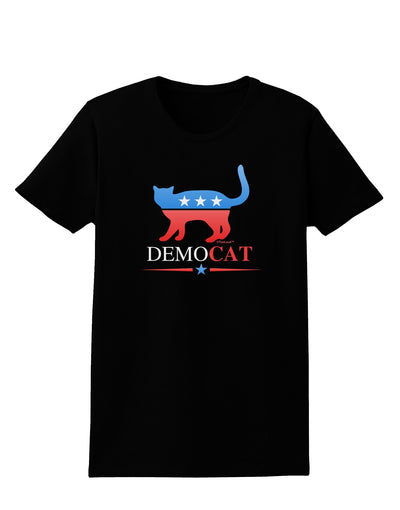 DemoCAT Womens Dark T-Shirt-TooLoud-Black-X-Small-Davson Sales