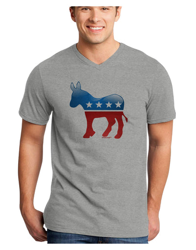 Democrat Bubble Symbol Adult V-Neck T-shirt-Mens V-Neck T-Shirt-TooLoud-HeatherGray-Small-Davson Sales