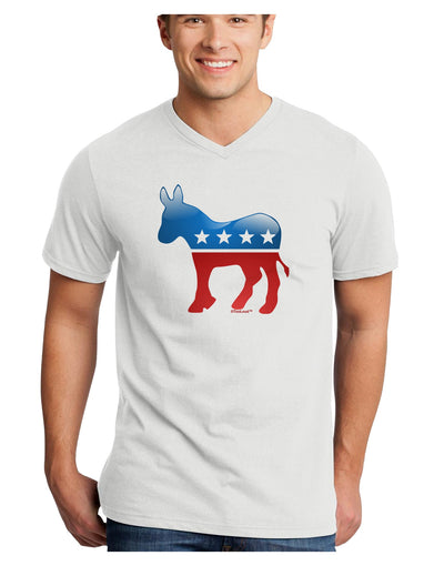 Democrat Bubble Symbol Adult V-Neck T-shirt-Mens V-Neck T-Shirt-TooLoud-White-Small-Davson Sales