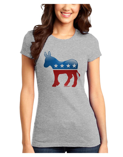 Democrat Bubble Symbol Juniors Petite T-Shirt-T-Shirts Juniors Tops-TooLoud-Ash-Gray-Juniors Fitted X-Small-Davson Sales