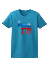 Democrat Bubble Symbol Womens Dark T-Shirt-TooLoud-Turquoise-X-Small-Davson Sales