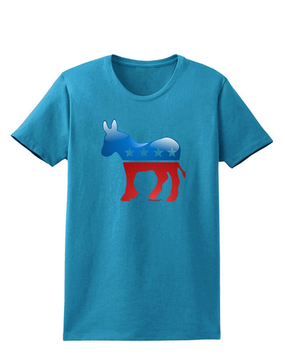 Democrat Bubble Symbol Womens Dark T-Shirt-TooLoud-Turquoise-X-Small-Davson Sales