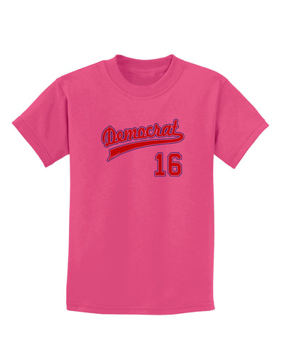 Democrat Jersey 16 Childrens T-Shirt-Childrens T-Shirt-TooLoud-Sangria-X-Small-Davson Sales