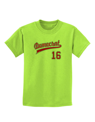 Democrat Jersey 16 Childrens T-Shirt-Childrens T-Shirt-TooLoud-Lime-Green-X-Small-Davson Sales