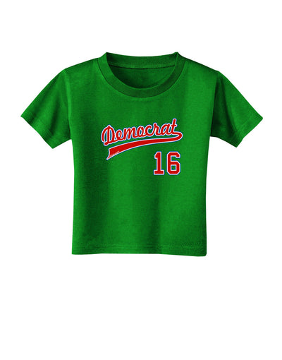 Democrat Jersey 16 Toddler T-Shirt Dark-Toddler T-Shirt-TooLoud-Clover-Green-2T-Davson Sales