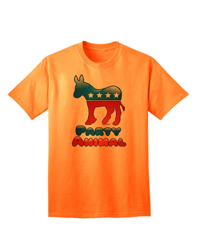 Democrat Party Animal Adult T-Shirt-unisex t-shirt-TooLoud-Neon-Orange-Small-Davson Sales