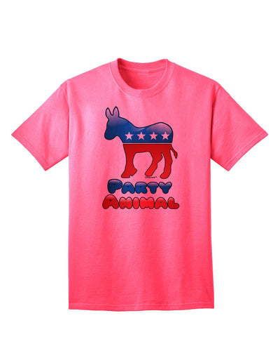 Democrat Party Animal Adult T-Shirt-unisex t-shirt-TooLoud-Neon-Pink-Small-Davson Sales