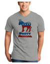 Democrat Party Animal Adult V-Neck T-shirt-Mens V-Neck T-Shirt-TooLoud-HeatherGray-Small-Davson Sales