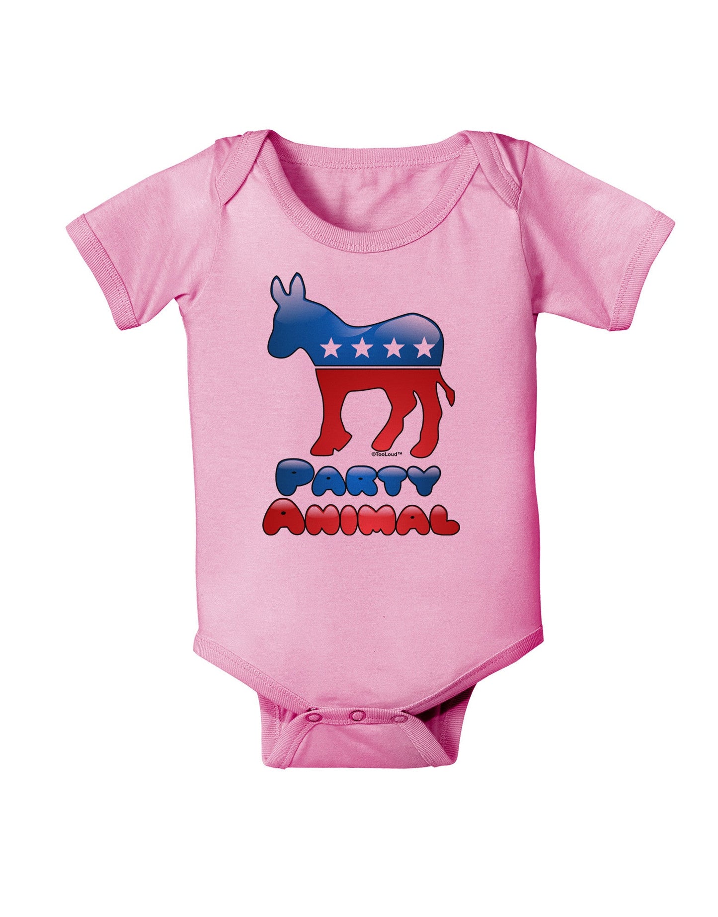 Democrat Party Animal Baby Romper Bodysuit-Baby Romper-TooLoud-Pink-06-Months-Davson Sales