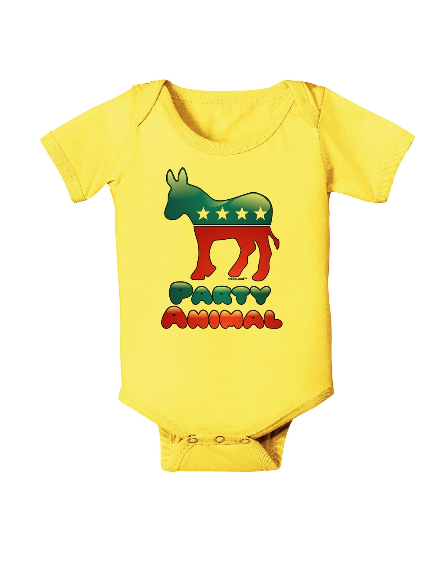 Democrat Party Animal Baby Romper Bodysuit-Baby Romper-TooLoud-Yellow-06-Months-Davson Sales