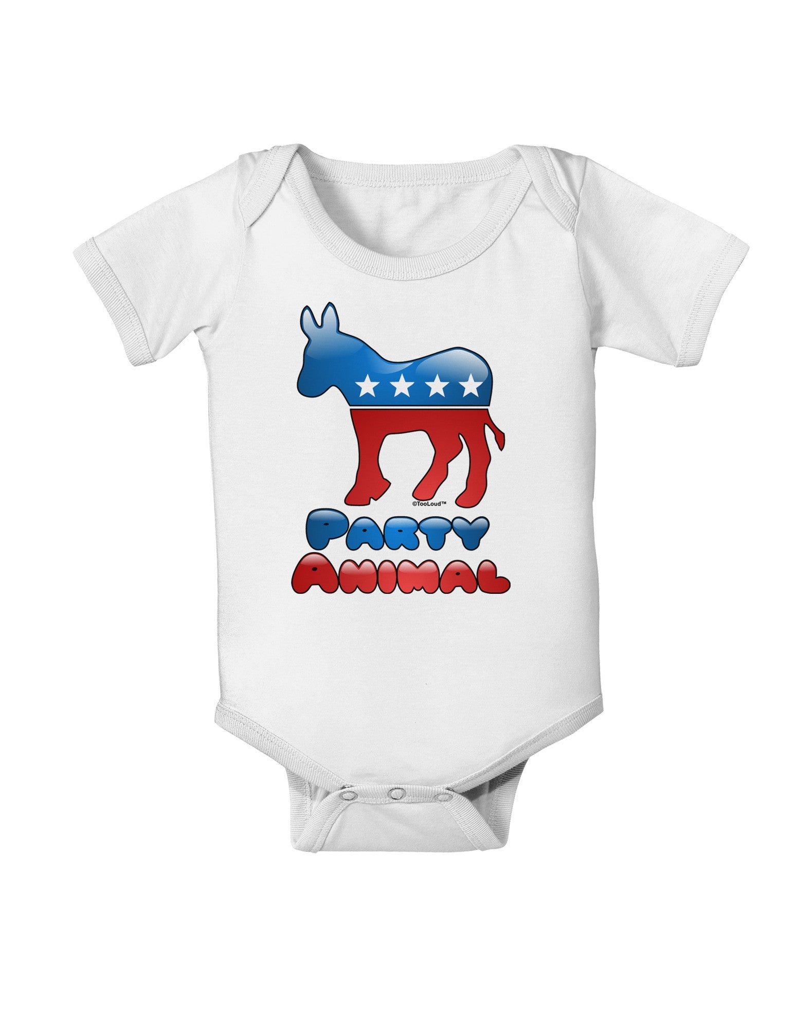 Democrat Party Animal Baby Romper Bodysuit-Baby Romper-TooLoud-White-06-Months-Davson Sales