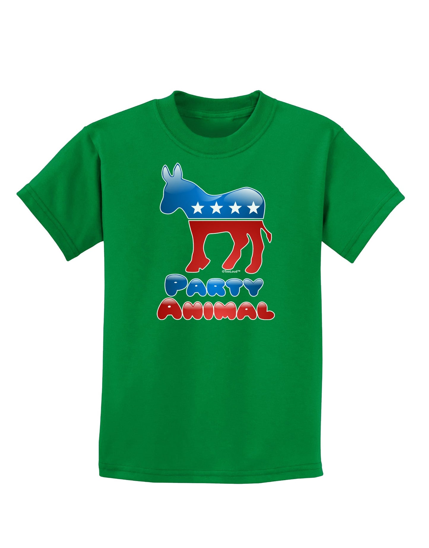 Democrat Party Animal Childrens Dark T-Shirt-Childrens T-Shirt-TooLoud-Kelly-Green-X-Small-Davson Sales