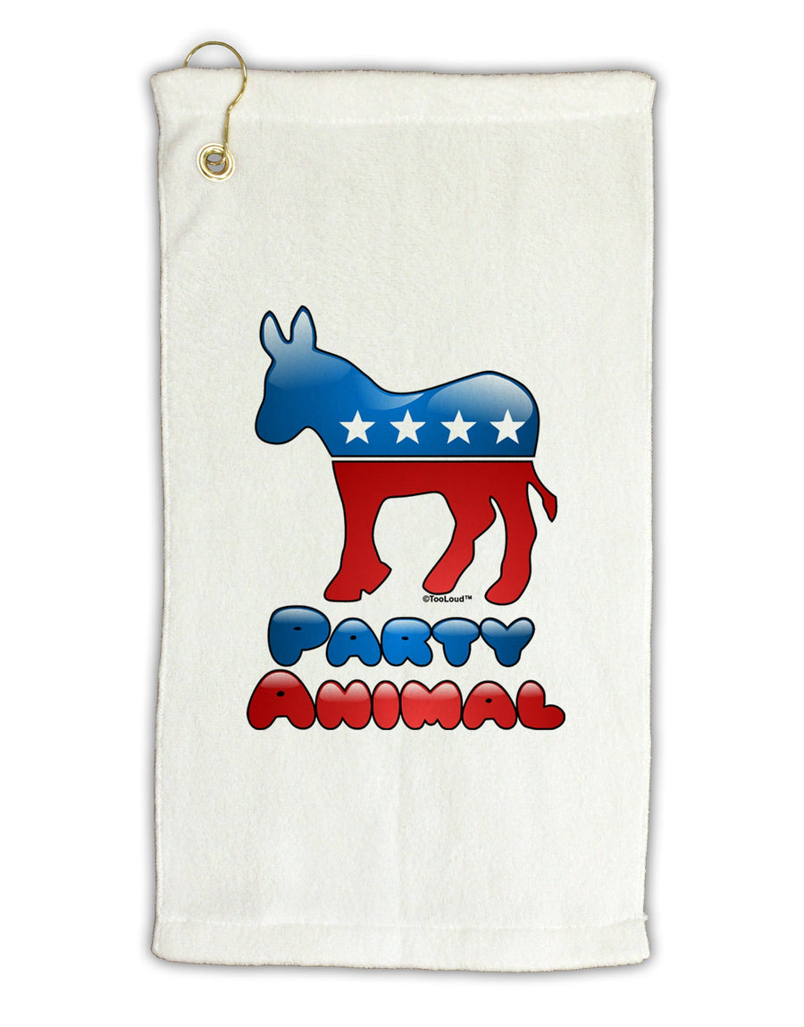 Democrat Party Animal Micro Terry Gromet Golf Towel 11&#x22;x19-Golf Towel-TooLoud-White-Davson Sales